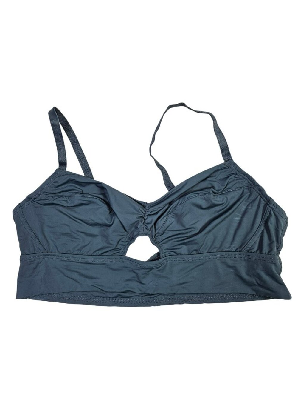 Adore Me NWT Bralette Front Cutout Ruched Women's Size XL Dark Slate Blue/Gray